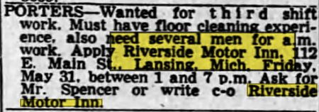 Riverside Motor Inn (Deluxe Inn) - May 1968 Ad With Address